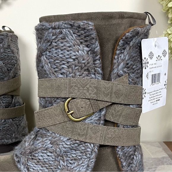 MUK LUKS® Nikki 3-in-1 Belted Sweater Wrap Water Resistant Faux Suede Boots - Picture 9 of 16